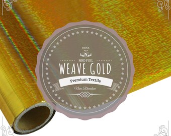 NRD Premium Textile Thermo Heat Transfer Foil **Weave Gold** 12" X 25' ft. FREE SHIPPING!!