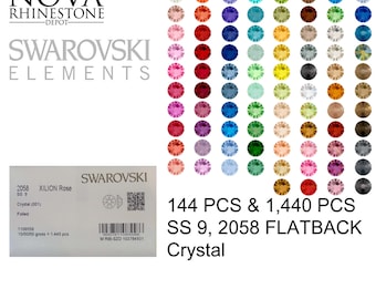 SS 9 Swarovski Element Flatback Not Hotfix 2058 CRYSTAL 144pcs or 1440pcs your choice