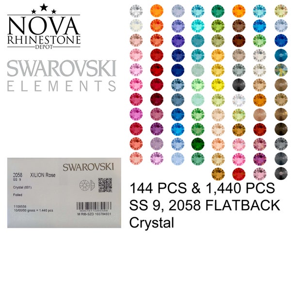 SS 9 Swarovski Element Flatback Not Hotfix 2058 CRYSTAL 144pcs or 1440pcs your choice