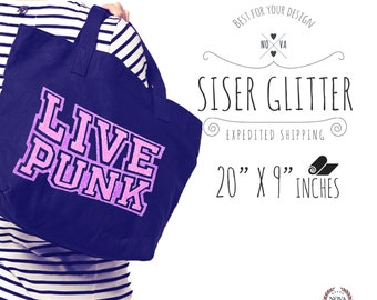 12" x 24" (2ft) New Siser GLITTER Heat Transfer Vinyl, Choose From 45 COLORS **FREE Shipping Discount**