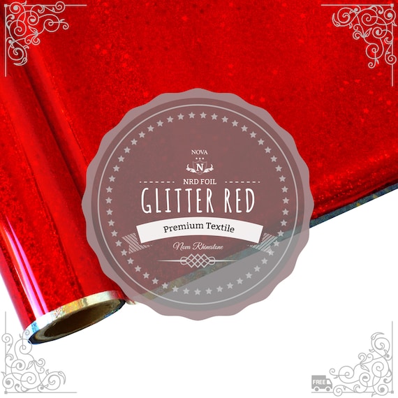 NRD Premium Textile Thermo Heat Transfer Foil **Glitter Red** 12" X 25' ft. FREE SHIPPING!!