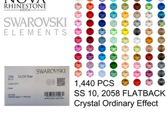 SS 10 Swarovski Element Flatback Not Hotfix 2058 CRYSTAL Ordinary Effect 1440pcs Choose from 2 colors