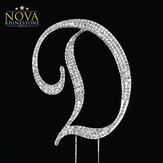 Crystal Rhinestone Silver Letter D Monogram Etsy