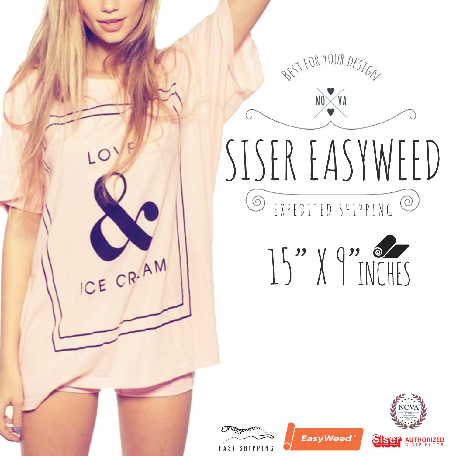 New Siser EasyWeed Heat Transfer Vinyl 15" X 9", Choose Fro…