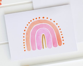 Rainbow Card, Any Occassion, Miss You, Friendship, Happy Mother's Day Card, Card for Her, Boho Rainbow Card, Thinking of You, Mom Card