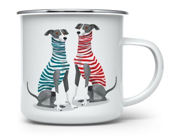 Valentine's Dogs Mug, Cute Dogs Couple Gift, Grey Italian Hound Dogs Person Mug, Dog Mom Lover Mug, Dogs Mug, Dog Lover Gifts, Coffee Mug