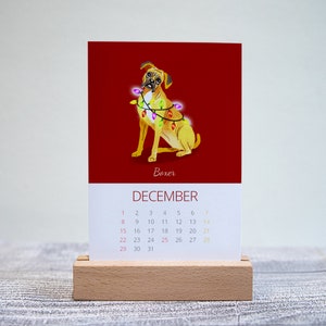 2024 Dogs Breeds Desk Calendar, 2024 Calendar with Stand, Dogs Calendar 2024, Corporate Holidays Gift, Holidays Gift, 2024 Desktop Calendar image 3