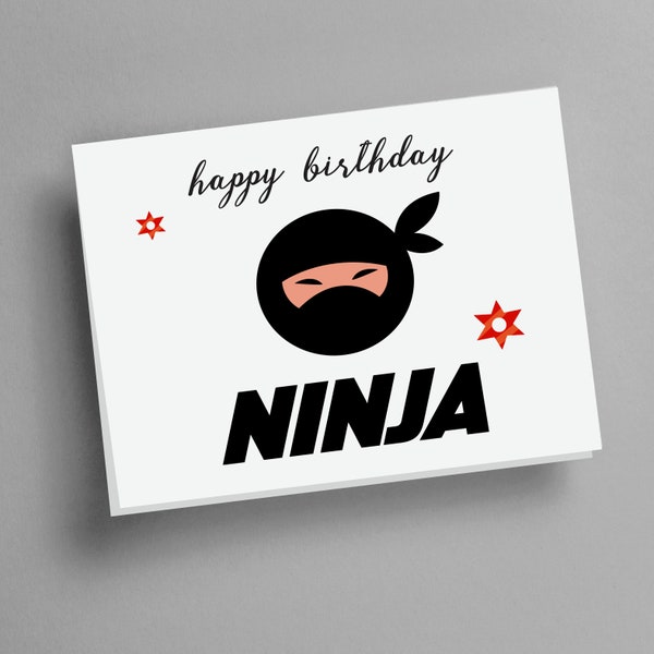 Ninja Birthday Card - Etsy