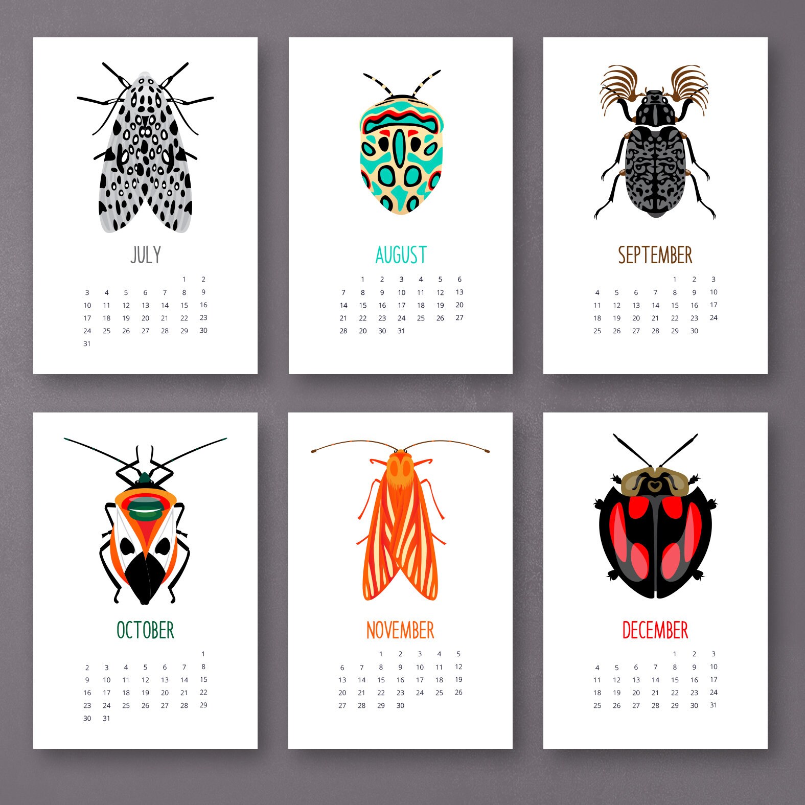 2024 Desk Calendar, 2024 Calendar with Stand, Bug Desk Calendar 2024