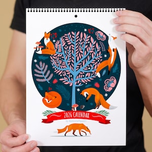 2026 Wall Calendar, 2026 Wildlife Wall Monthly Calendar, Illustrated Calendar, Christmas Gift, Wall Art, Animals Calendar, Wildlife Planner