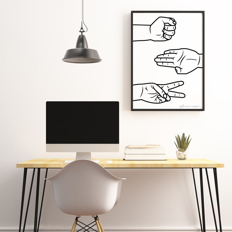 Printable Rock Paper Scissors Poster | Etsy