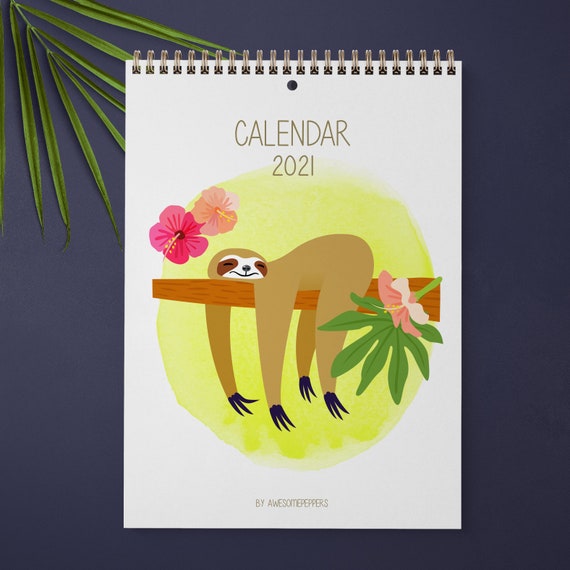 sloth calendar 2021