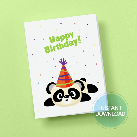 Printable Funny Panda Birthday Card | Etsy