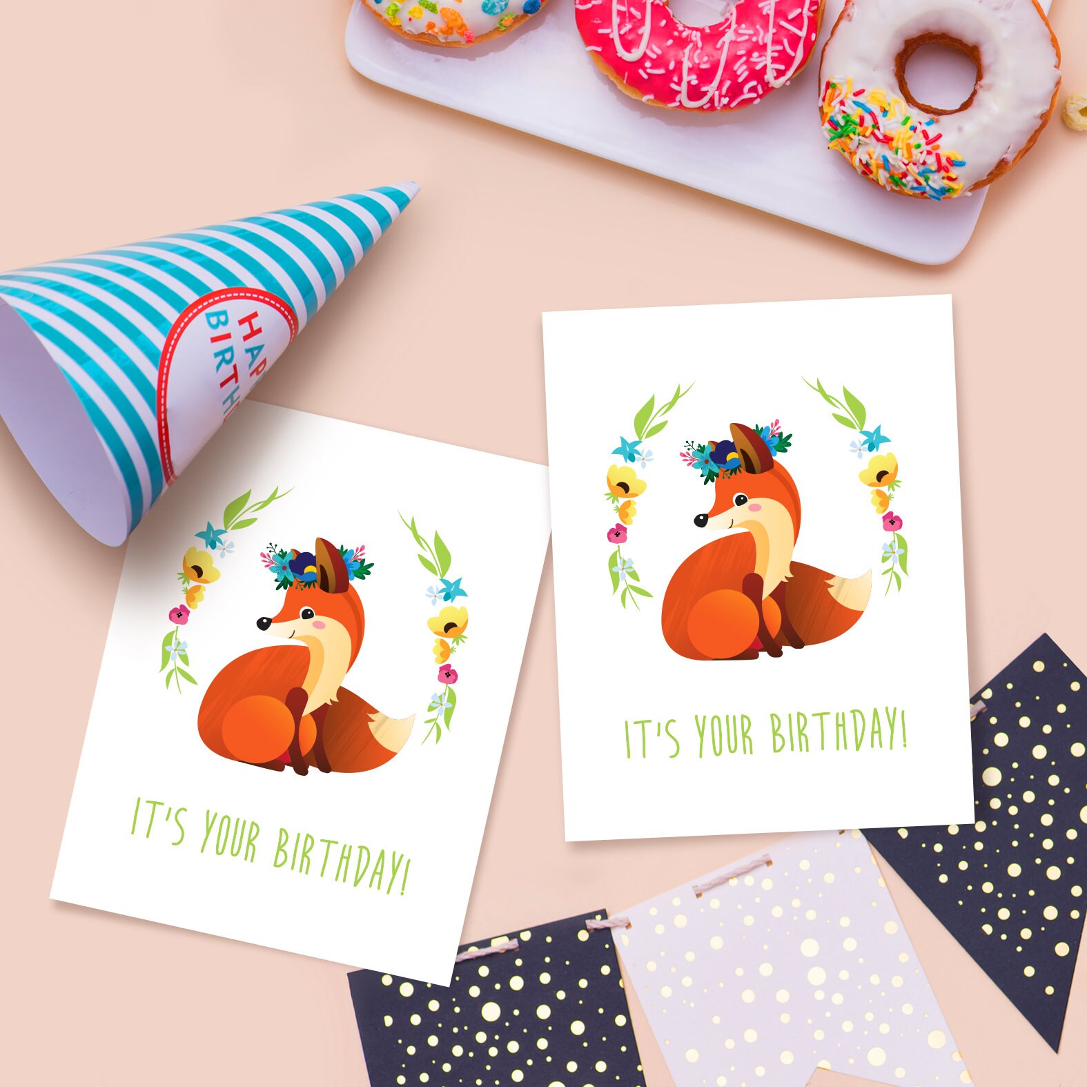 Fox Birthday Card | Etsy