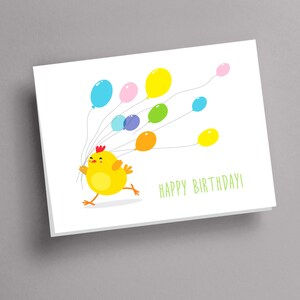 Chicken Birthday Card, Baby Birthday Card, Cute Baby Birthday Card, Kids Birthday Card, Funny Chicken Card, Running Chicken Card