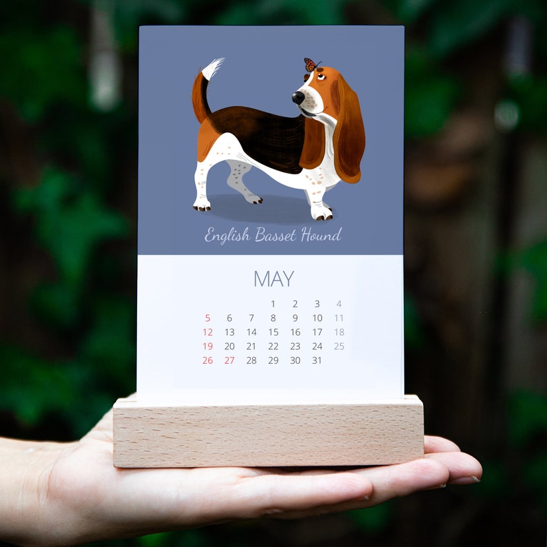 2024 Dogs Breeds Desk Calendar, 2024 Calendar with Stand, Dogs Calendar 2024, Corporate Holidays Gift, Holidays Gift, 2024 Desktop Calendar image 4