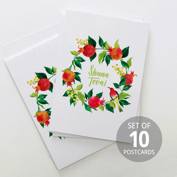 Rosh Hashanah Postcards, SET OF 10, Rosh Hashanah, Jewish New Year Cards, Holiday Postcards, High Holidays Postcards