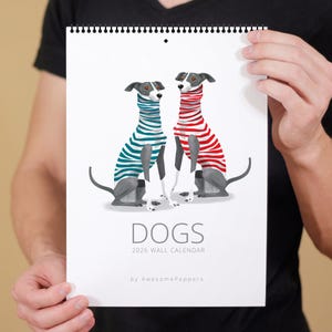 2026 Dogs Calendar/2026 Dogs Wall Calendar/Dogs Breeds Illustrated Calendar/Wall Calendar/Pets Illustrated Art/Dogs Person Gift Dogs Art