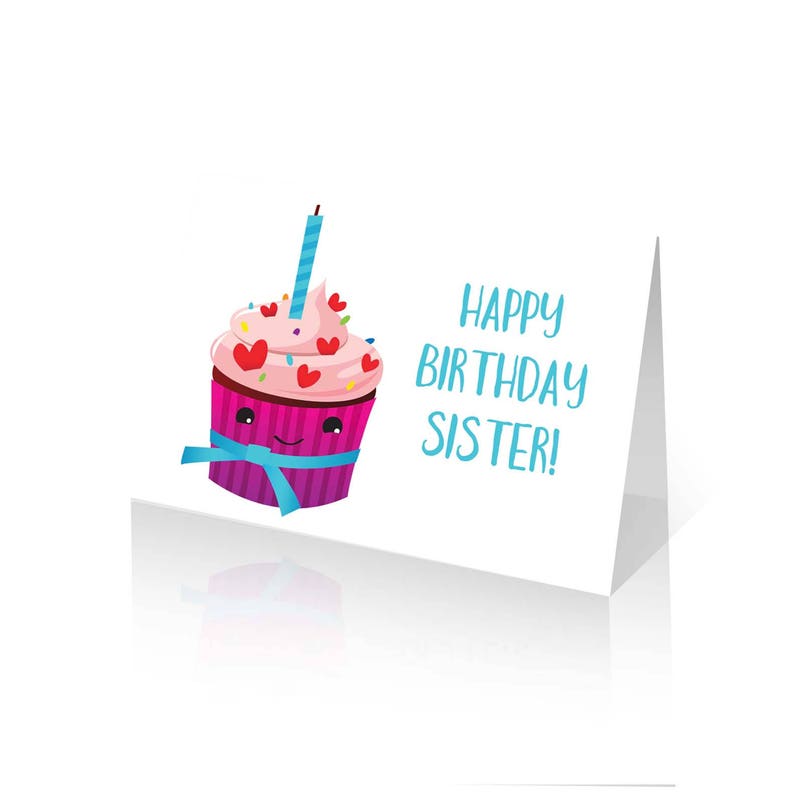 printable sister birthday card etsy