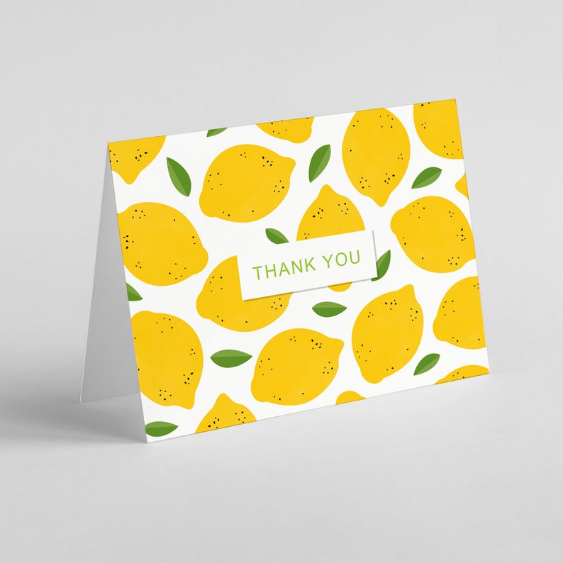 25 Pack PRINTED Lemon Thank You Cards With Envelopes Etsy