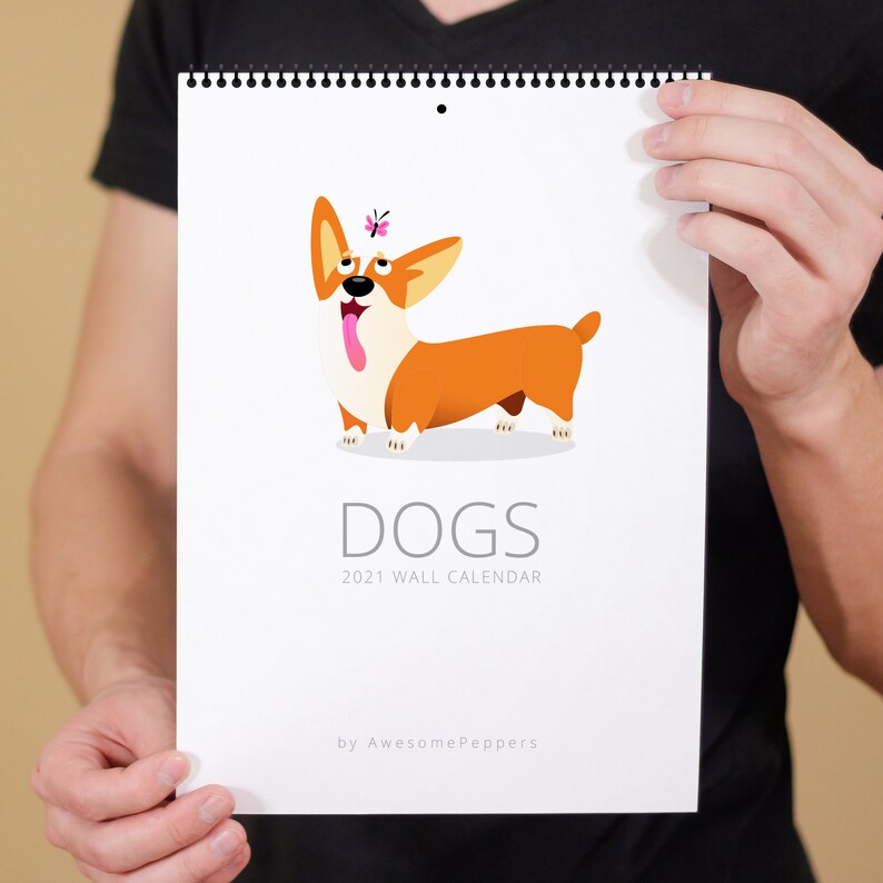 2021 Dogs Calendar 2021 Dogs Art Wall Calendar Dogs Breed Etsy