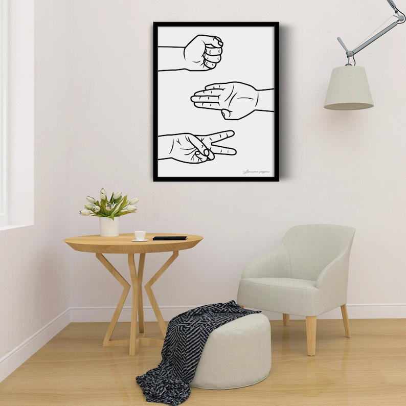 Printable Rock Paper Scissors Poster | Etsy