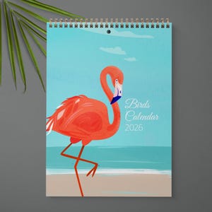 2026 Birds Calendar, 2026 Illustrated Wall Calendar, 2026 Wall Calendar, Monthly Hanging Calendar, Birds Illustrated Calendar, Birds Gift