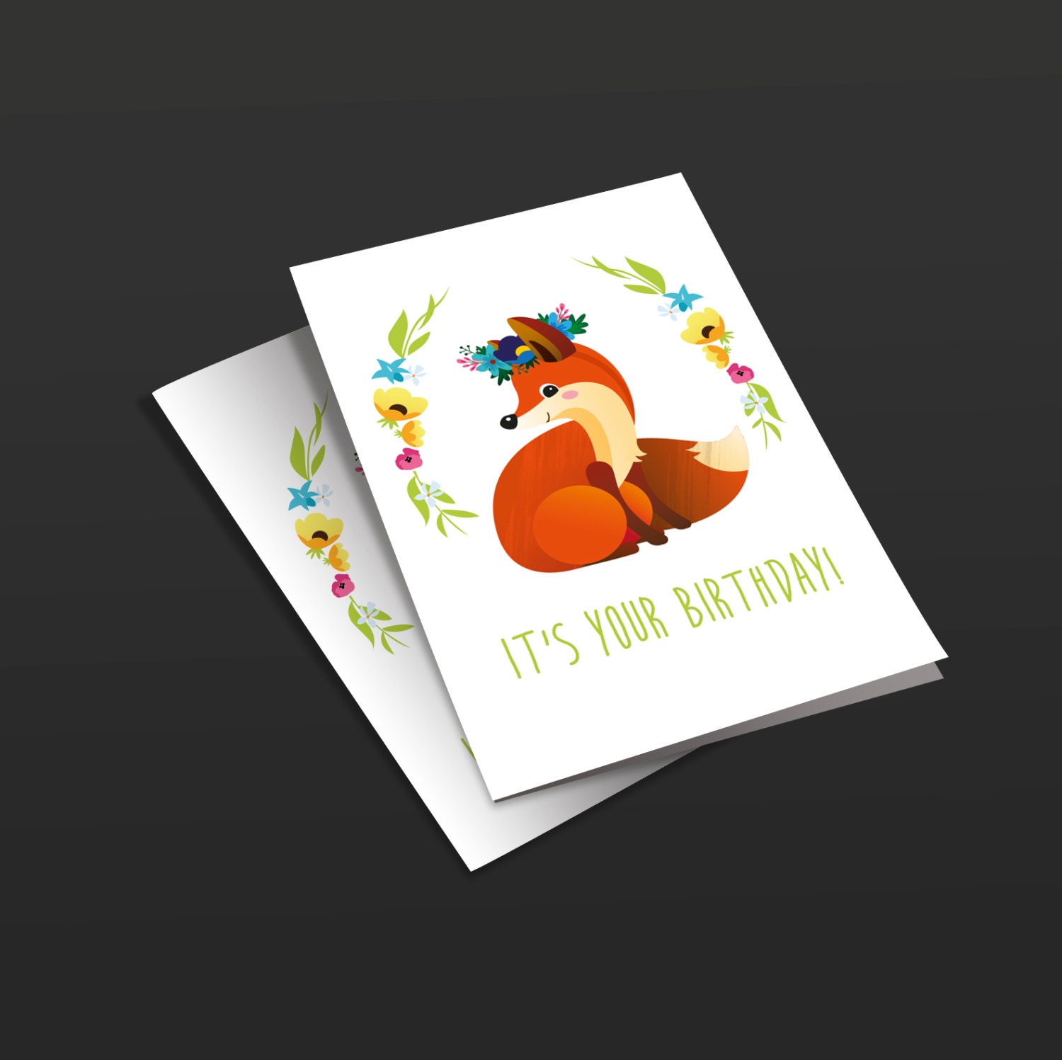Fox Birthday Card | Etsy
