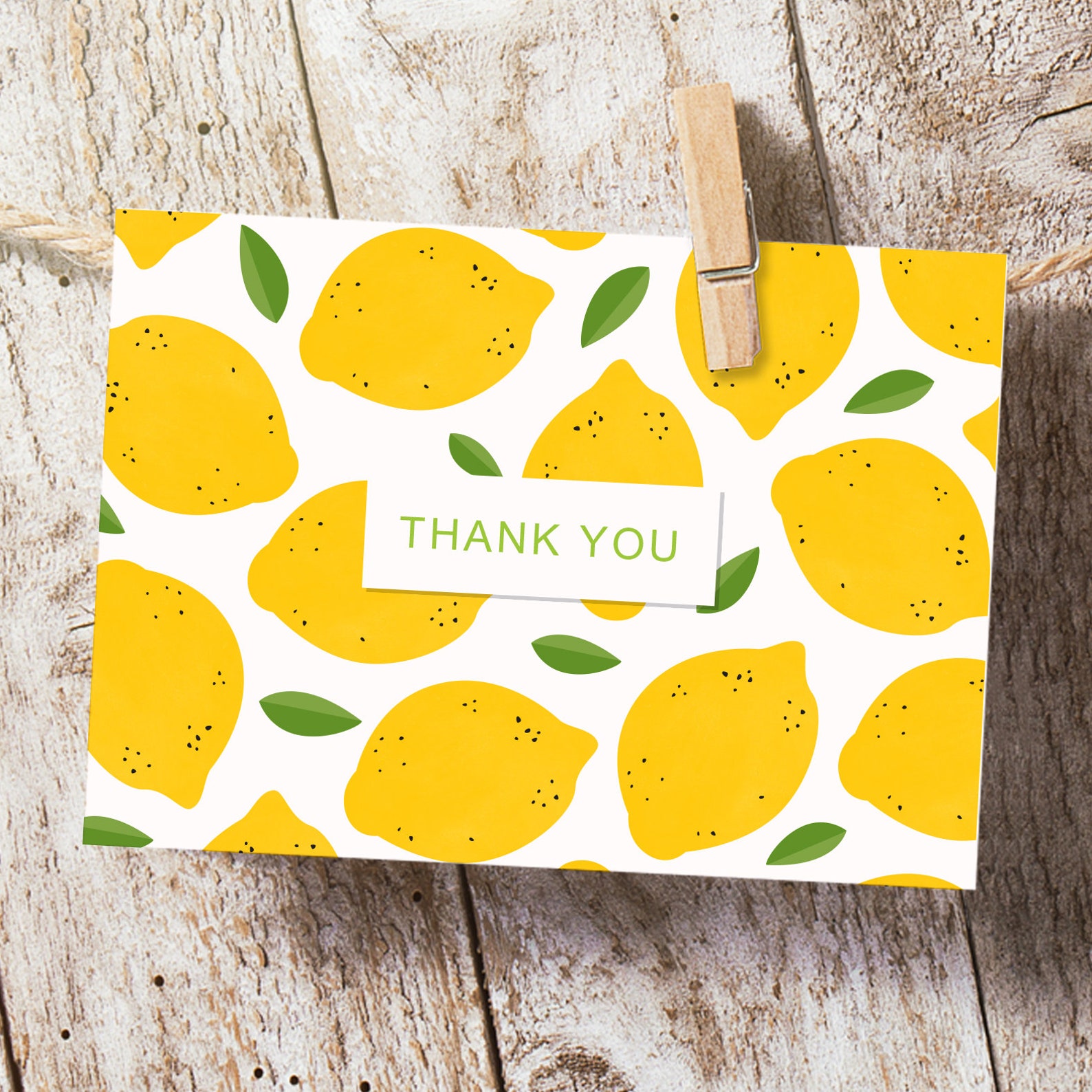 25 Pack PRINTED Lemon Thank You Cards with Envelopes Etsy