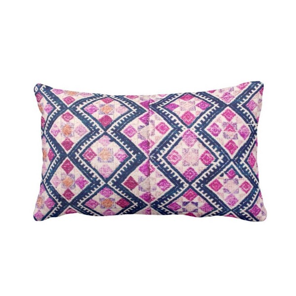 OUTDOOR Chinese Wedding Blanket PRINTED Throw Pillow or Cover, Navy, Pink, Purple 14 x 20" Lumbar Pillows or Covers, Vintage Embroidery