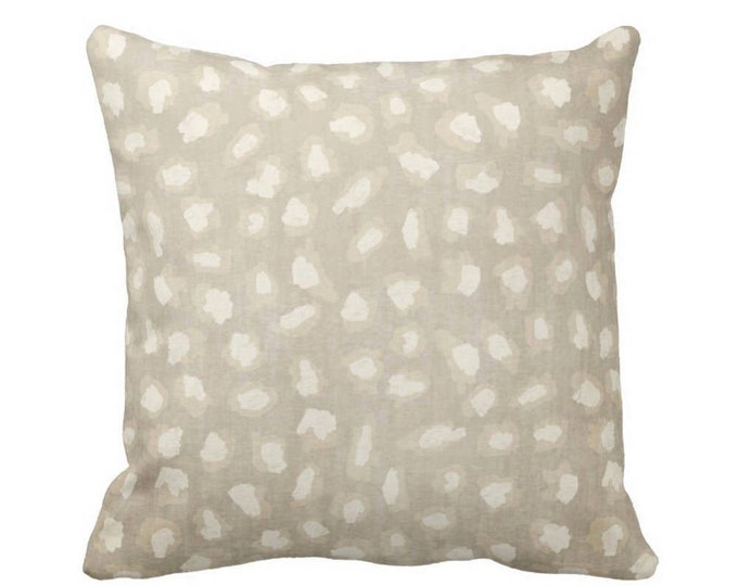 Subtle Animal Spots Throw Pillow or Cover, Beige/Ivory 16, 18, 20, 22 or 26" Sq Pillows or Covers, Cat/Leopard/Spot/Print/Pattern