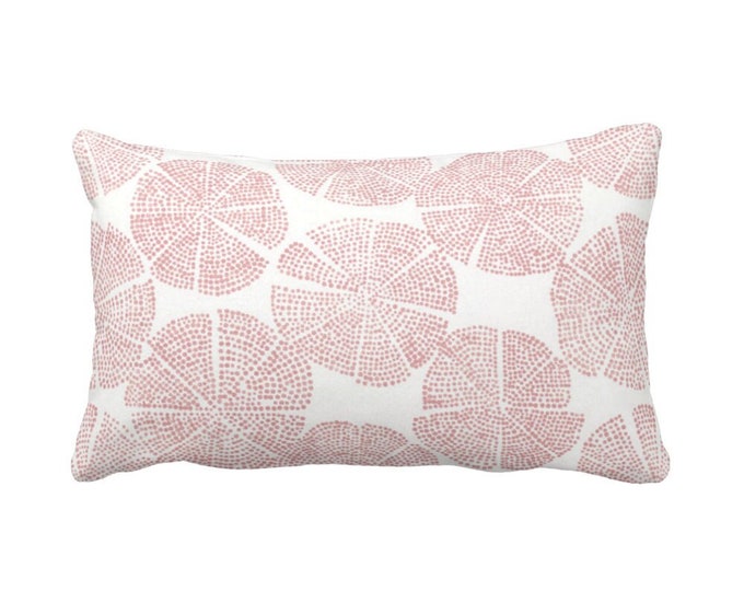 Block Print Geo Throw Pillow or Cover, Rosewood/White 12 x 20" Lumbar Pillows or Covers, Dusty Pink Block/Medallion/Tribal/Boho Print