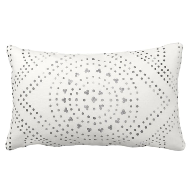 Black and White Lumbar Pillow Etsy