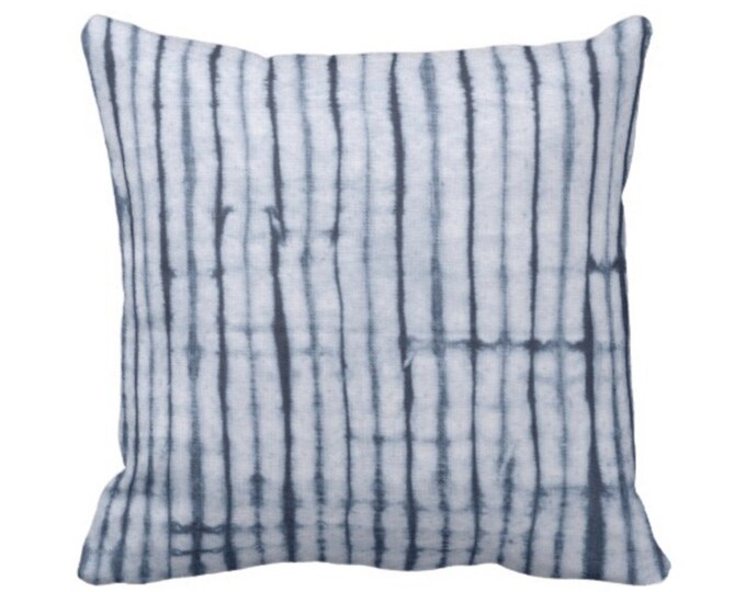 OUTDOOR Indigo Striped Throw Pillow or Cover 16, 18, 20 or 26" Sq Pillows/Covers, Navy Blue Stripes/Stripe/Lines/Shibori/Mud Cloth