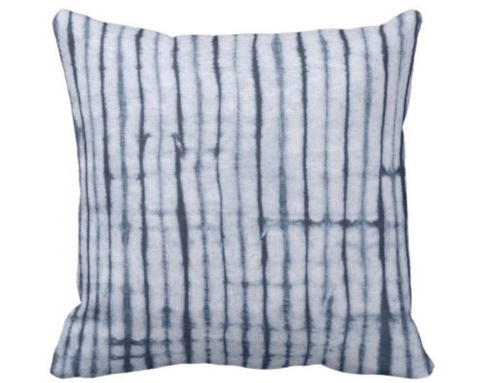 Indigo Striped Throw Pillow or Cover 16, 18, 20, 22 or 26" Sq Pillows or Covers, Navy Blue Stripes/Stripe/Lines/Shibori/Mud Cloth