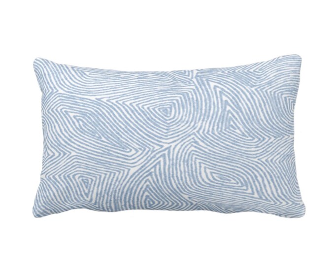 OUTDOOR Sulcata Geo Throw Pillow or Cover, Sky Blue & White 14 x 20" Lumbar Pillows/Covers, Abstract Geometric/Lines/Waves Print/Pattern