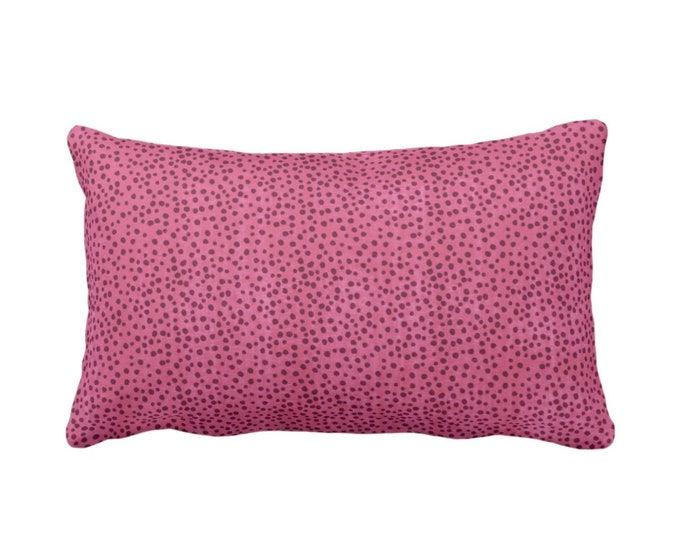 Confetti Dots Throw Pillow or Cover, Magenta Print 12 x 20" Lumbar Pillows or Covers, Bright/Dark Pink Scatter Dot/Modern/Abstract/Allover