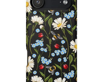 Floral Bug iPhone Case: Daisy, Bee, Ladybug Protective Cover