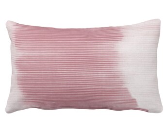 OUTDOOR Blush Ombre Stripe Throw Pillow/Cover 14 x 20" Lumbar Pillows/Covers, Dusty Pink Geometric/Print/Design/Striped/Stripes/Geo/Lines