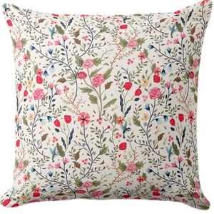 EXTÉRIEUR Coussin/housse fleuri fleurs sauvages Coussin/housse carré ou lombaire/Housses imprimé floral campagnard coloré/multicolore