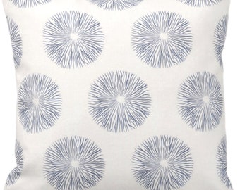 Sea Urchin Throw Pillow Cover, Navy Starburst Geo Print