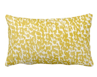 OUTDOOR Horseradish Speckled Print Throw Pillow or Cover 14 x 20" Lumbar Pillows/Covers Mustard Yellow Abstract/Marbled/Spots/Dots/Dashes