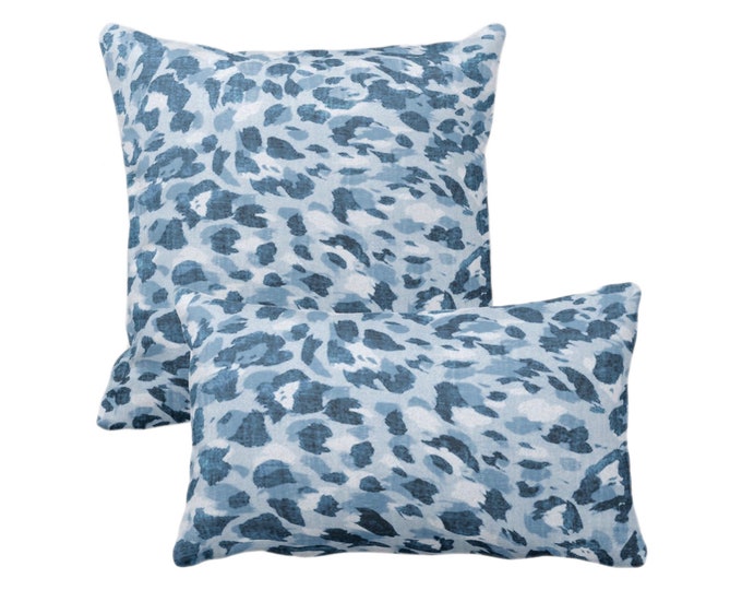 OUTDOOR Spots Print Throw Square and Lumbar Pillows/Covers, Indigo/Denim Abstract Animal/Leopard/Pattern Pillow or Cover
