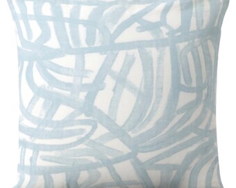 OUTDOOR Abstrakt Lines Kissen, Modern Sky Blue Print