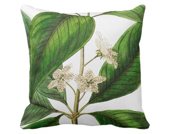 Vintage Botanical Throw Pillow Cover, Tropical Floral Print