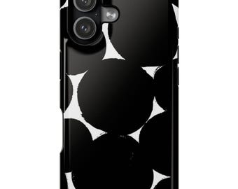 Big Dots iPhone Case: Modern Black & White Geometric Protective Cover