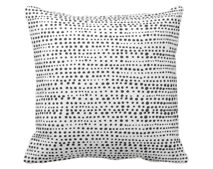 Dot Line Throw Pillow or Cover, Black/White Print 16, 18, 20, 22, 26" Sq Pillows/Covers, Dots/Lines/Geometric/Geo/Abstract/Modern/Farmhouse