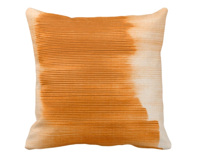 Golden Orange Ombre Stripe Throw Pillow or Cover 16, 18, 20, 22, 26" Sq Pillows/Covers, Oak/Sunset Geometric/Print/Striped/Stripes/Geo/Lines