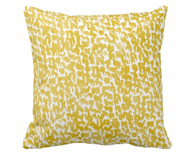 Horseradish Speckled Throw Pillow or Cover 16, 18, 20, 22, 26" Sq Pillows/Covers, Mustard Yellow Geometric/Abstract/Marbled/Confetti/Spots