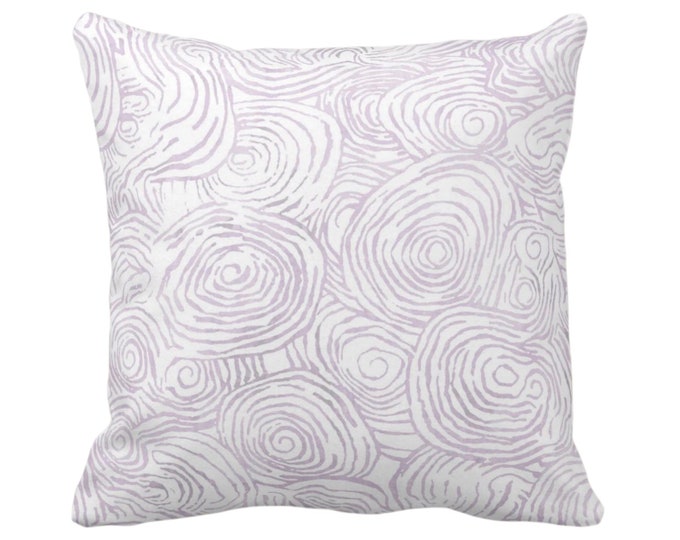 OUTDOOR Abstract Floral Throw Pillow/Cover, Pale Lilac 14, 16, 18, 20, 26" Sq Pillows/Covers Light Purple Watercolor Organic/Modern Print